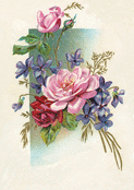 Bouquet romantique de roses et violettes